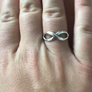 Tiffany Sterling Silver Infinity Ring Size 8